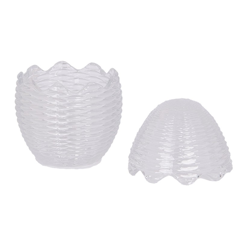 Clayre & Eef Pot en verre Œuf Ø 8x12 cm Transparent Verre