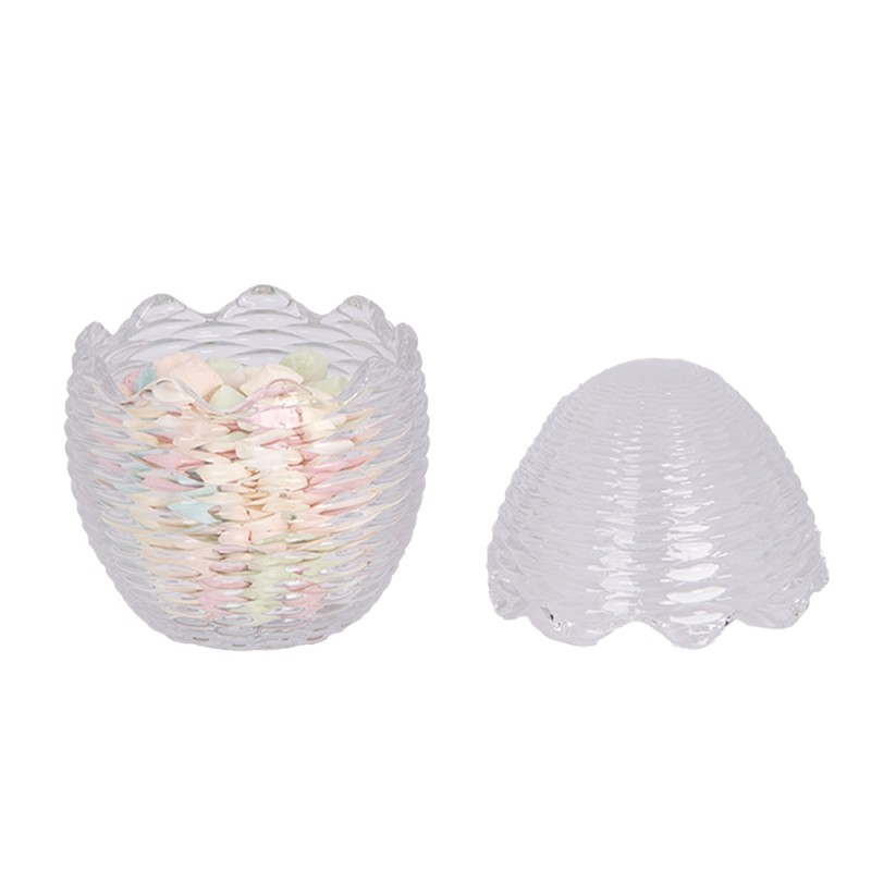 Clayre & Eef Pot en verre Œuf Ø 8x12 cm Transparent Verre