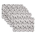 Clayre & Eef Tischsets 6er Set 48x32 cm Weiß Polyester Blumen
