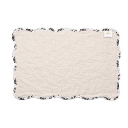Clayre & Eef Placemats Set van 6 48x32 cm Wit Polyester Bloemen