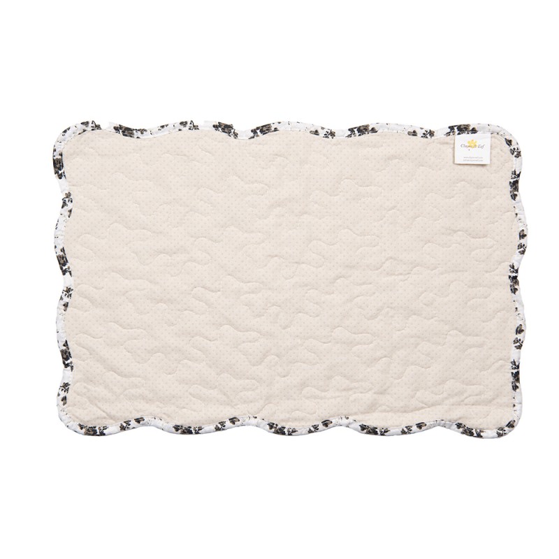 Clayre & Eef Tischsets 6er Set 48x32 cm Weiß Polyester Blumen