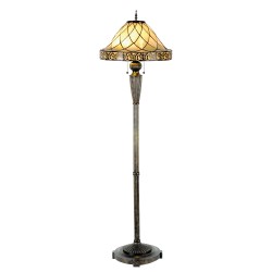 LumiLamp Tiffany Stehlampe Ø 46x168 cm  Beige Glas Dreieck