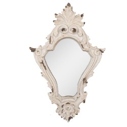 Clayre & Eef Miroir 27x5x42 cm Blanc Plastique Verre