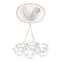Clayre & Eef Suport d'oeufs Ø 15x22 cm Blanc Métal Poulet