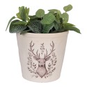 Clayre & Eef Blumentopf Ø 21x20 cm Beige Keramik Hirsch