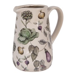 Clayre & Eef Dekorative Kanne 16x12x18 cm Beige Keramik Gemüse