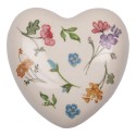 Clayre & Eef Dekorationsfigur Herz 12x12x4 cm Beige Keramik