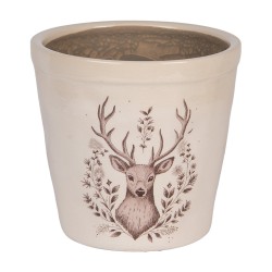 Clayre & Eef Fioriera Ø 15x14 cm Beige Ceramica Cervo
