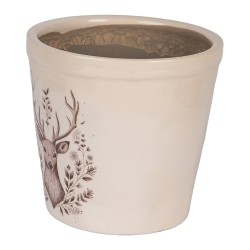 Clayre & Eef Fioriera Ø 15x14 cm Beige Ceramica Cervo