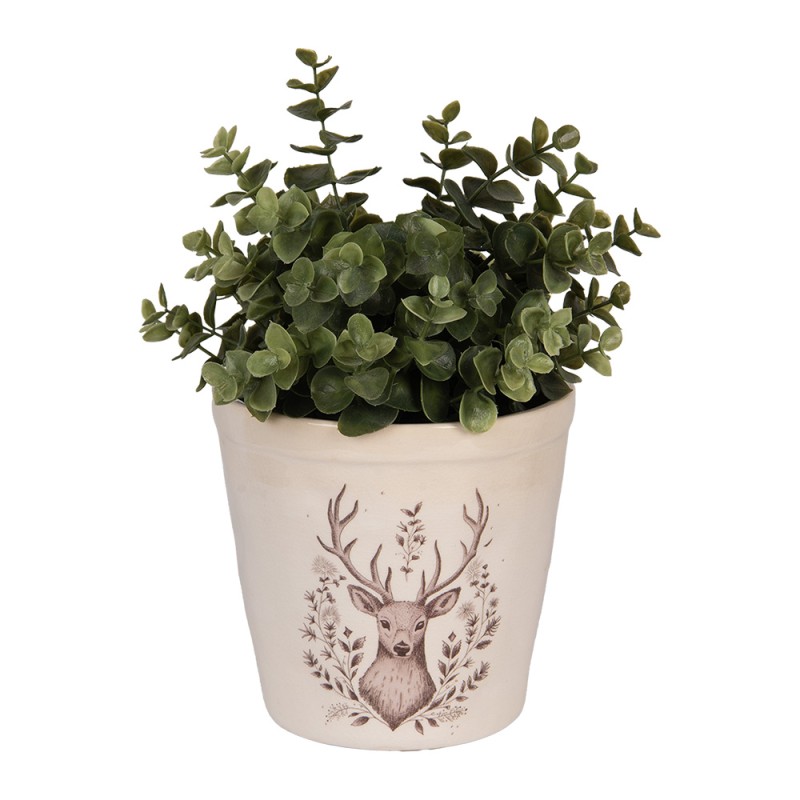 Clayre & Eef Fioriera Ø 15x14 cm Beige Ceramica Cervo