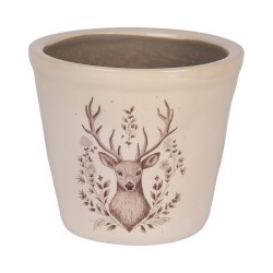 Clayre & Eef Fioriera Ø 12x11 cm Beige Ceramica Cervo