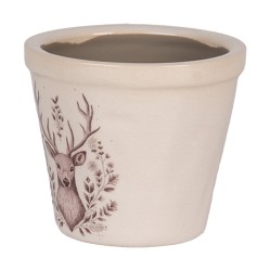 Clayre & Eef Fioriera Ø 8x7 cm Beige Ceramica Cervo