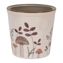 Clayre & Eef Fioriera Ø 17x16 cm Beige Ceramica Funghi