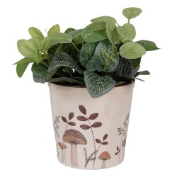 Clayre & Eef Fioriera Ø 17x16 cm Beige Ceramica Funghi