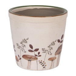 Clayre & Eef Fioriera Ø 15x14 cm Beige Ceramica Funghi