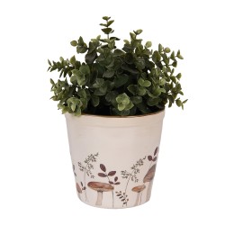 Clayre & Eef Fioriera Ø 15x14 cm Beige Ceramica Funghi