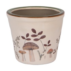 Clayre & Eef Fioriera Ø 12x11 cm Beige Ceramica Funghi