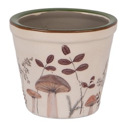 Clayre & Eef Fioriera Ø 8x7 cm Beige Ceramica Funghi