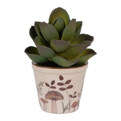 Clayre & Eef Fioriera Ø 8x7 cm Beige Ceramica Funghi