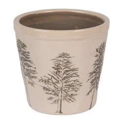 Clayre & Eef Fioriera Ø 15x14 cm Beige Ceramica Alberi di pino