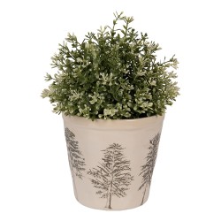 Clayre & Eef Fioriera Ø 15x14 cm Beige Ceramica Alberi di pino