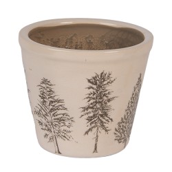 Clayre & Eef Fioriera Ø 12x11 cm Beige Ceramica Alberi di pino