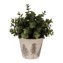 Clayre & Eef Blumentopf Ø 12x11 cm Beige Keramik Tannenbäume