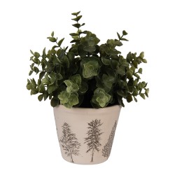 Clayre & Eef Fioriera Ø 12x11 cm Beige Ceramica Alberi di pino