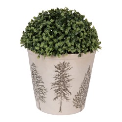 Clayre & Eef Fioriera Ø 21x20 cm Beige Ceramica Alberi di pino