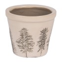 Clayre & Eef Blumentopf Ø 8x7 cm Beige Keramik Tannenbäume