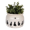 Clayre & Eef Fioriera Ø 20x15 cm Beige Ceramica Gatti
