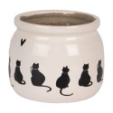 Clayre & Eef Planter Ø 12x10 cm Beige Ceramic Cats