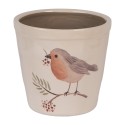 Clayre & Eef Fioriera Ø 15x14 cm Beige Ceramica Uccello