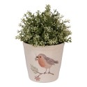 Clayre & Eef Fioriera Ø 15x14 cm Beige Ceramica Uccello