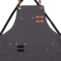 Clayre & Eef Grembiule da cucina 75x66 cm Grigio Poliestere