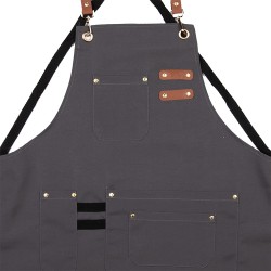 Clayre & Eef Grembiule da cucina 75x66 cm Grigio Poliestere