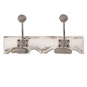 Clayre & Eef Wandkapstok 2 Haken 23x6x10 cm Wit Hout