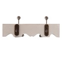 Clayre & Eef Wandkapstok 2 Haken 23x6x10 cm Wit Hout