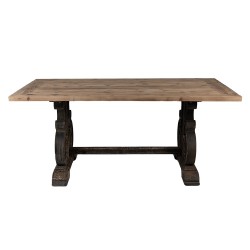 Clayre & Eef Tavolo da pranzo 180x90x78 cm Marrone Nero Legno