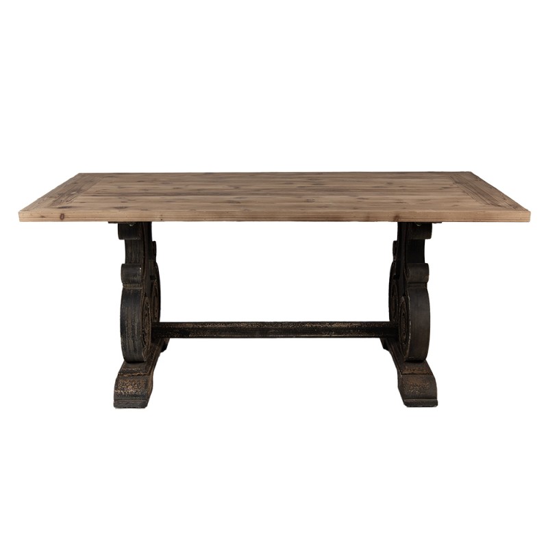 Clayre & Eef Tavolo da pranzo 180x90x78 cm Marrone Nero Legno