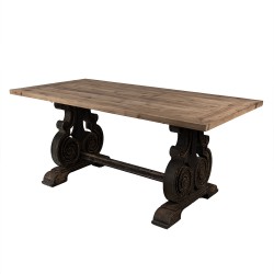 Clayre & Eef Tavolo da pranzo 180x90x78 cm Marrone Nero Legno