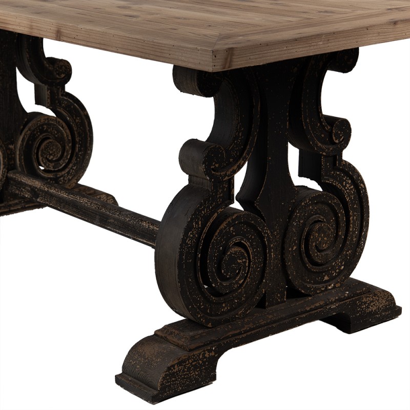 Clayre & Eef Tavolo da pranzo 180x90x78 cm Marrone Nero Legno
