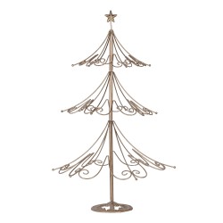 Clayre & Eef Figure de Noël Sapin de Noël Ø 46x75 cm Couleur or Métal