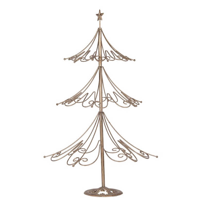 Clayre & Eef Figure de Noël Sapin de Noël Ø 46x75 cm Couleur or Métal