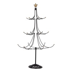 Clayre & Eef Statuetta decorativa di Natale Albero di Natale Ø 41x71 cm Nero Metallo