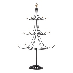 Clayre & Eef Statuetta decorativa di Natale Albero di Natale Ø 41x71 cm Nero Metallo