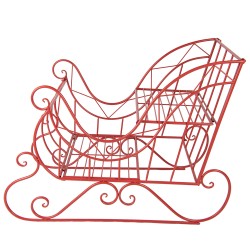 Clayre & Eef Grande Slitta di Natale 90x51x68 cm Rosso Metallo
