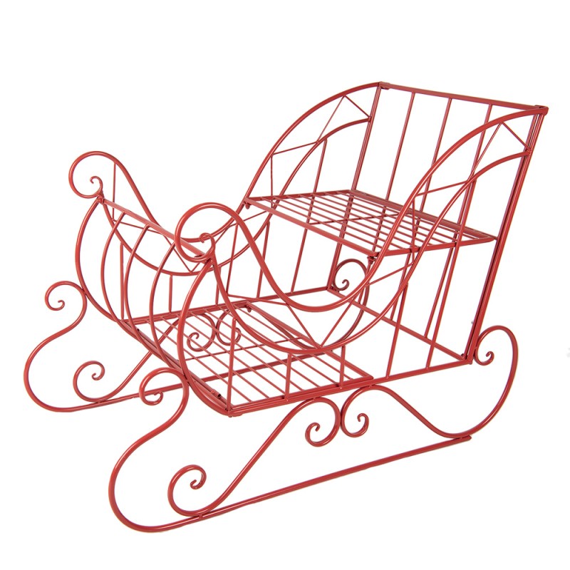 Clayre & Eef Grande Slitta di Natale 90x51x68 cm Rosso Metallo
