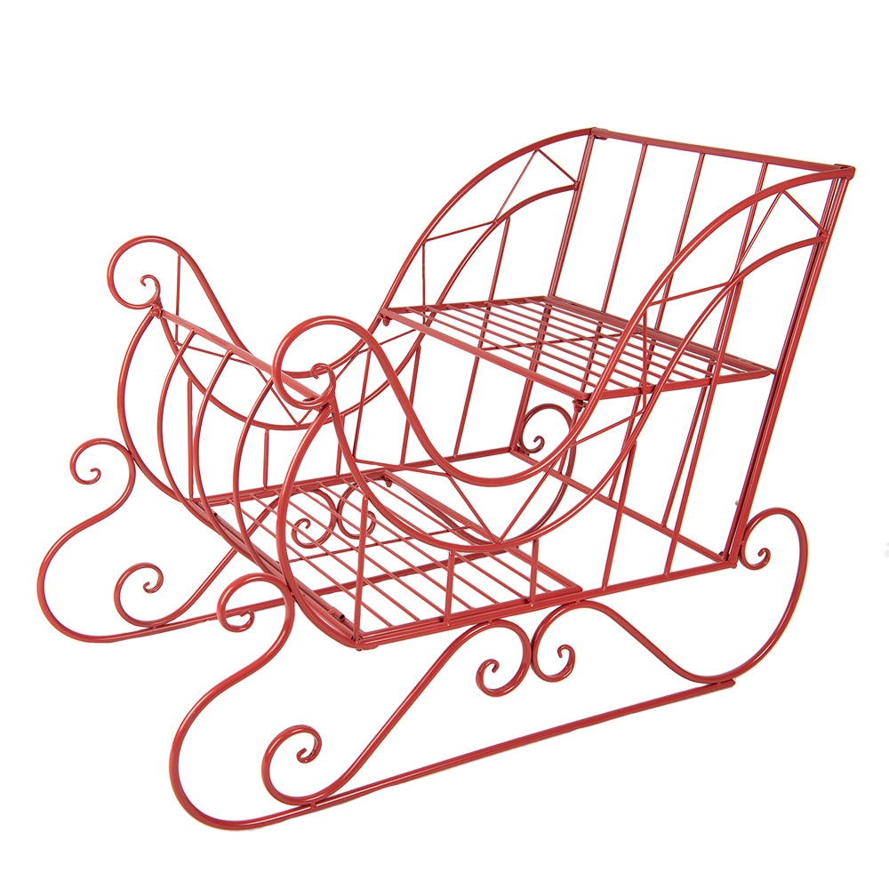 Arrenslee Kerst Groot 90X51X68 Cm Rood Metaal-image