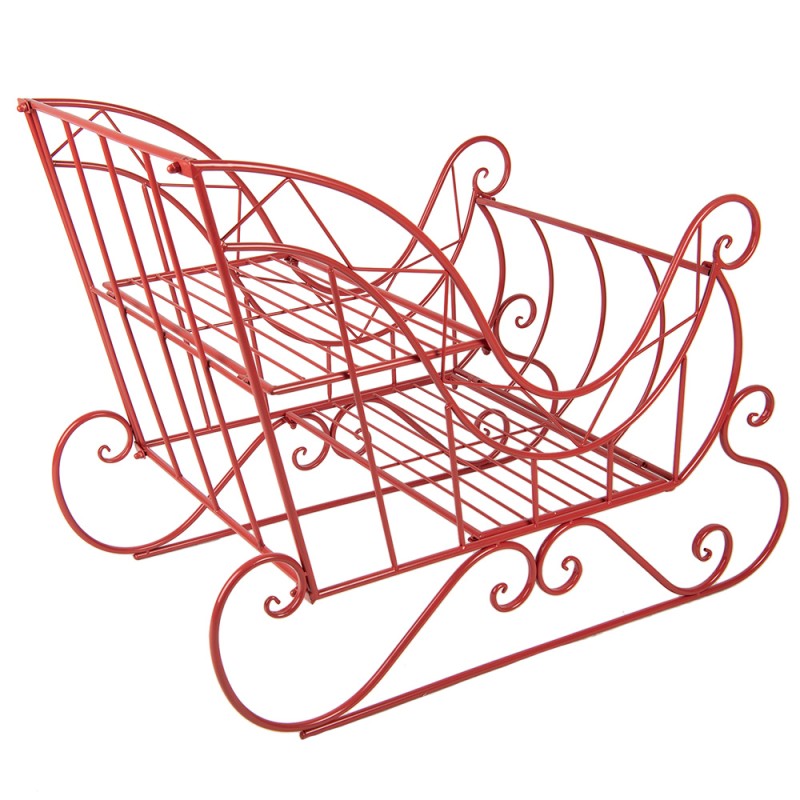 Clayre & Eef Grande Slitta di Natale 90x51x68 cm Rosso Metallo